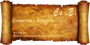 Csepregi Etelka névjegykártya
